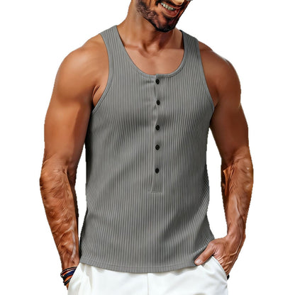 Men's Sleeveless Knitted T-Shirt Vest