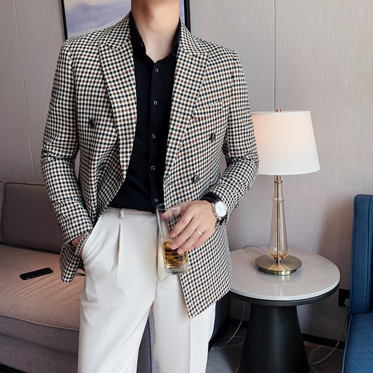 Men's Spring New Houndstooth Suit Jacket