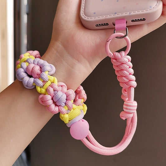 Adjustable Braided Flower Phone Lanyard