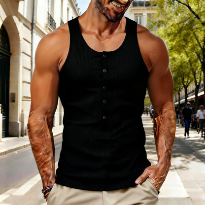 Men's Sleeveless Knitted T-Shirt Vest