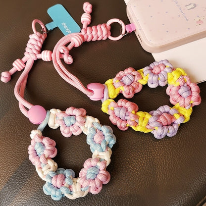 Adjustable Braided Flower Phone Lanyard