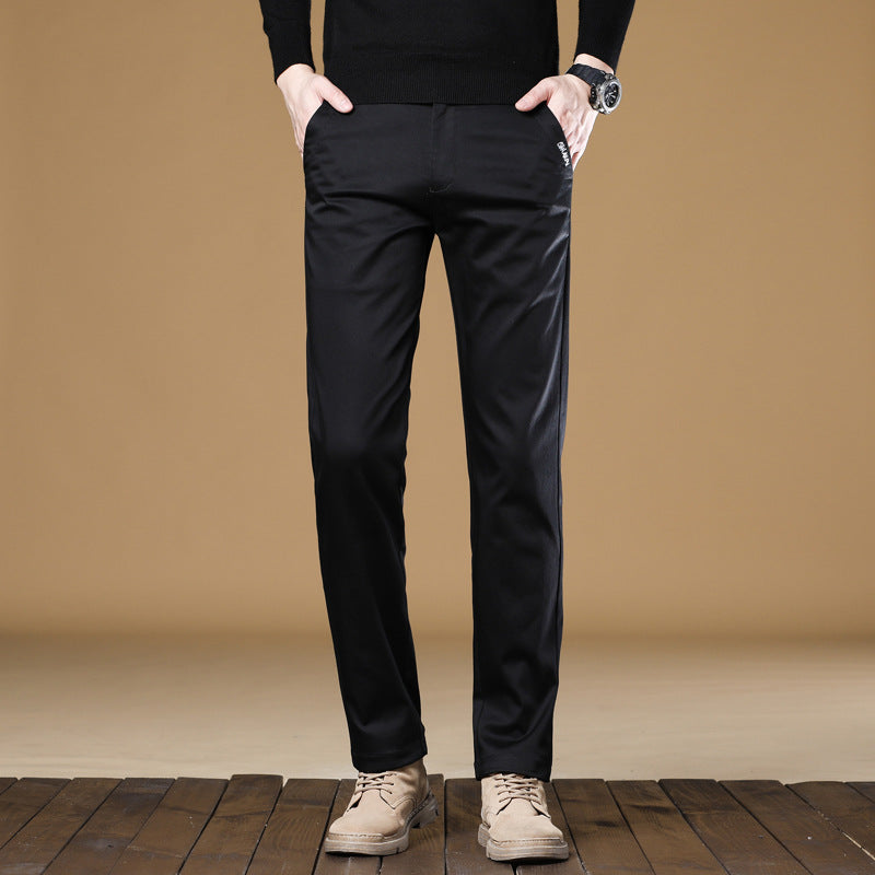 Loose-fit Straight-leg Business-casual Slimming Durable Trousers