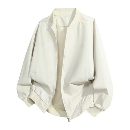 Solid Color Baseball Collar Jacket Men's Coat