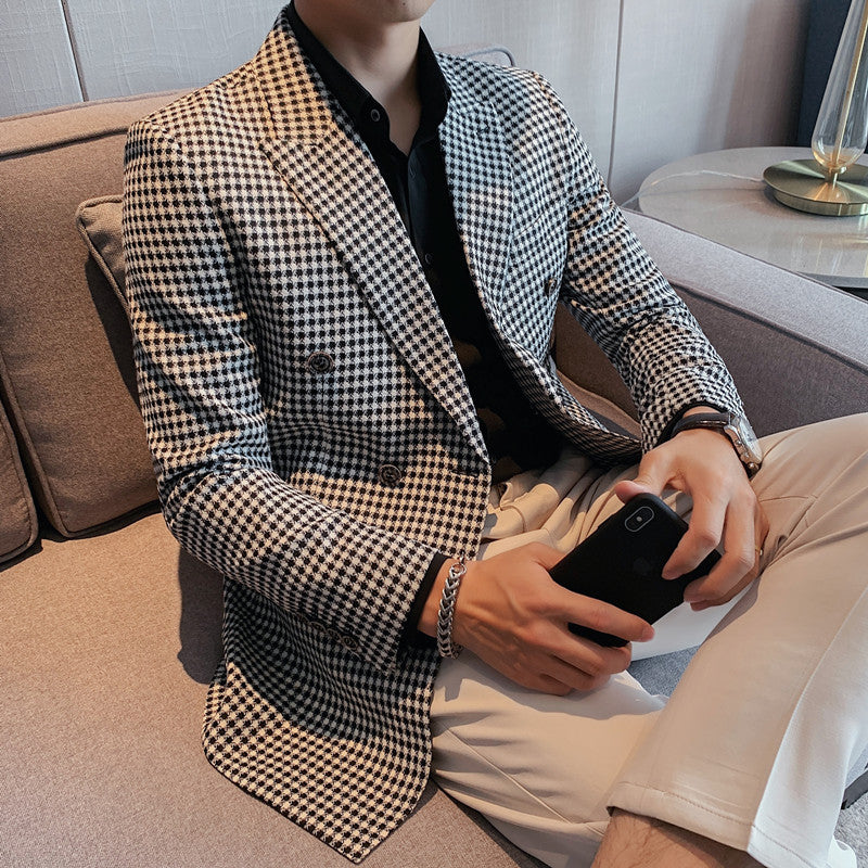 Men's Spring New Houndstooth Suit Jacket