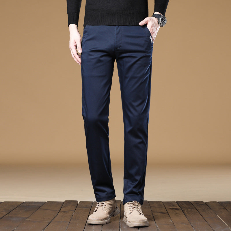 Loose-fit Straight-leg Business-casual Slimming Durable Trousers